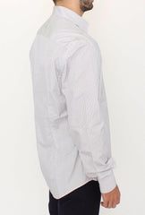 Ermanno Scervino White Gray Striped Regular Fit Casual Shirt -   -  Ermanno Scervino.