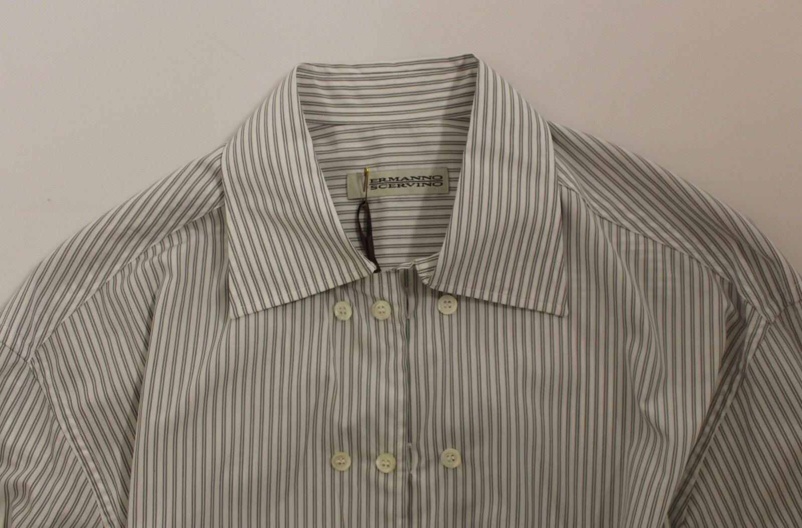 Ermanno Scervino White Gray Striped Regular Fit Casual Shirt -   -  Ermanno Scervino.