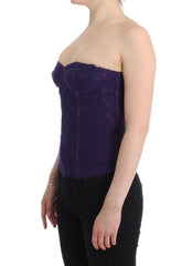 Ermanno Scervino Lingerie Purple Corset Bustier Top Floral Lace -   -  Ermanno Scervino.