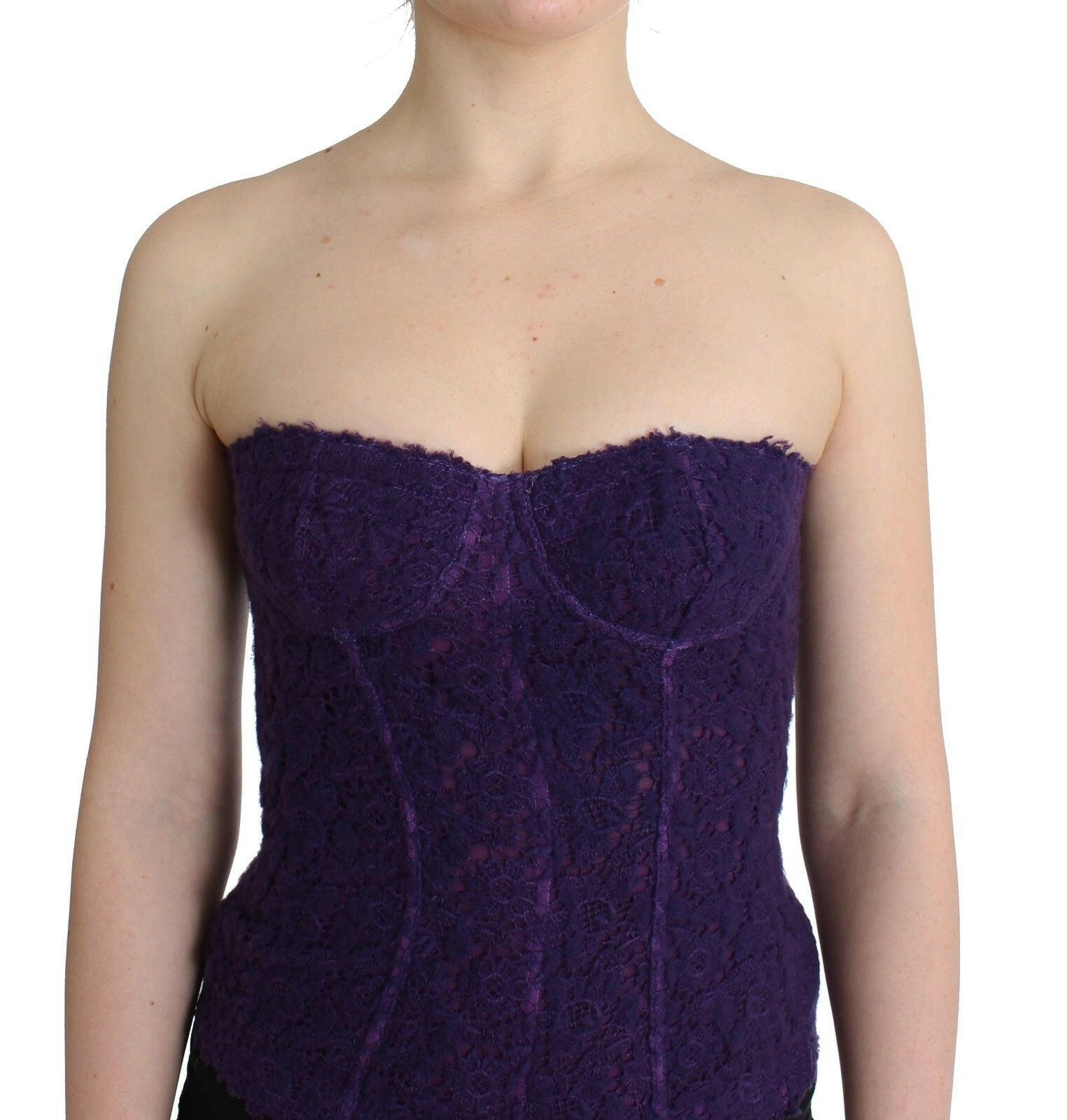 Ermanno Scervino Lingerie Purple Corset Bustier Top Floral Lace -   -  Ermanno Scervino.