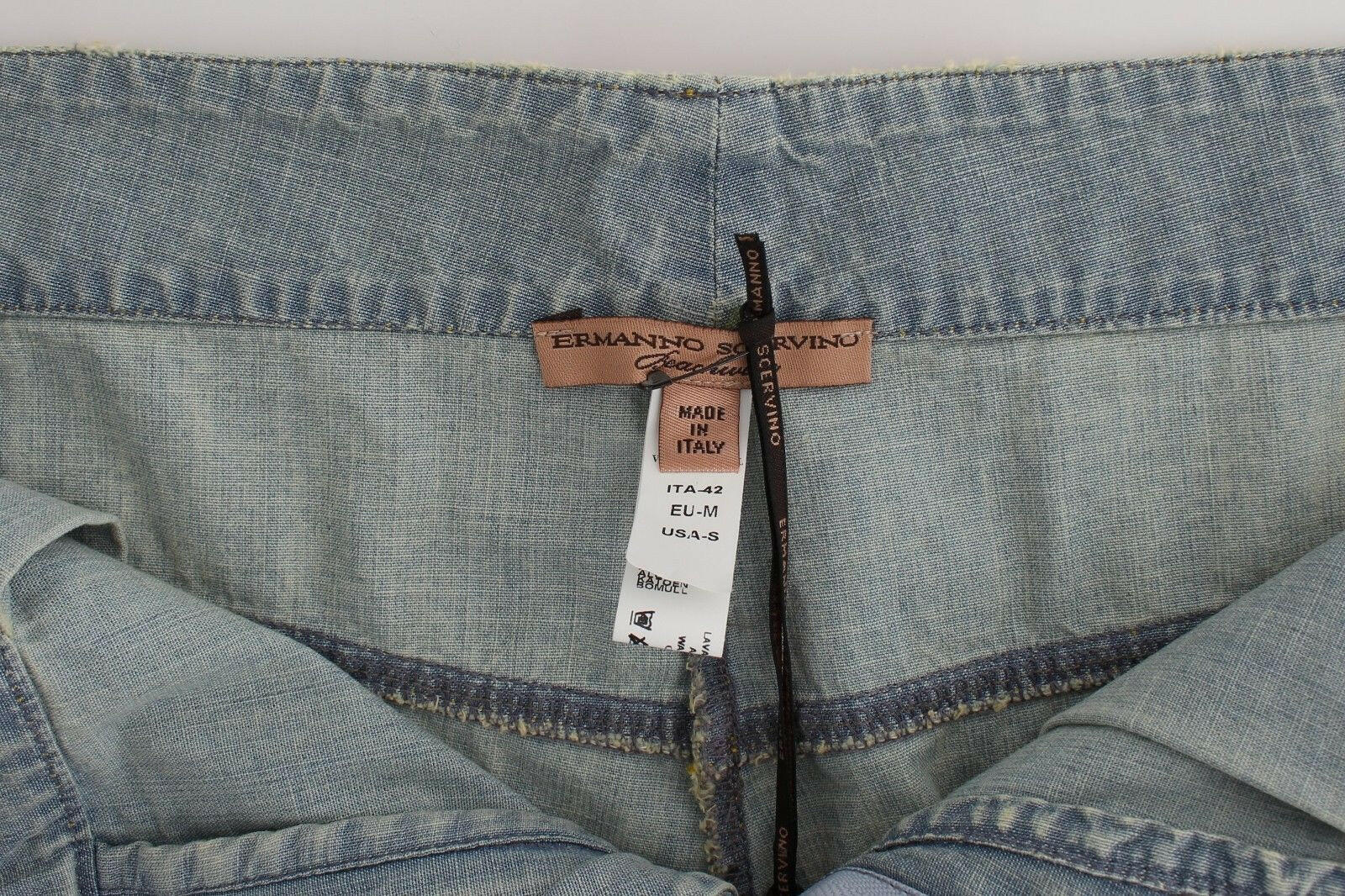 Ermanno Scervino Beachwear Blue Denim City Casual Dress Shorts -   -  Ermanno Scervino.
