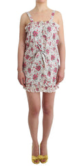 Ermanno Scervino Beachwear Pink Floral Beach Mini Dress Short -   -  Ermanno Scervino.