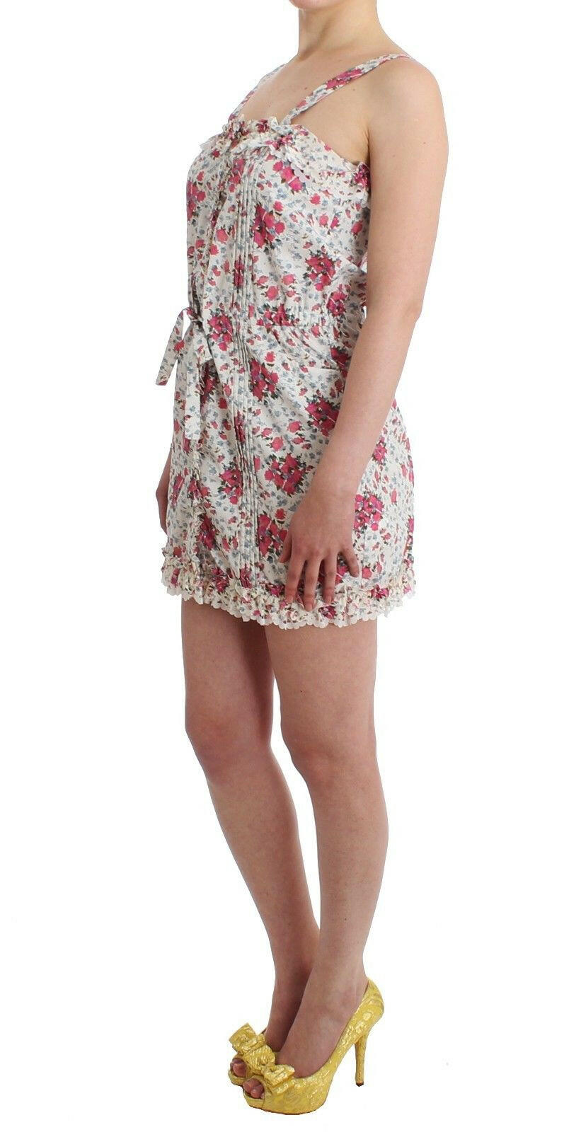 Ermanno Scervino Beachwear Pink Floral Beach Mini Dress Short -   -  Ermanno Scervino.