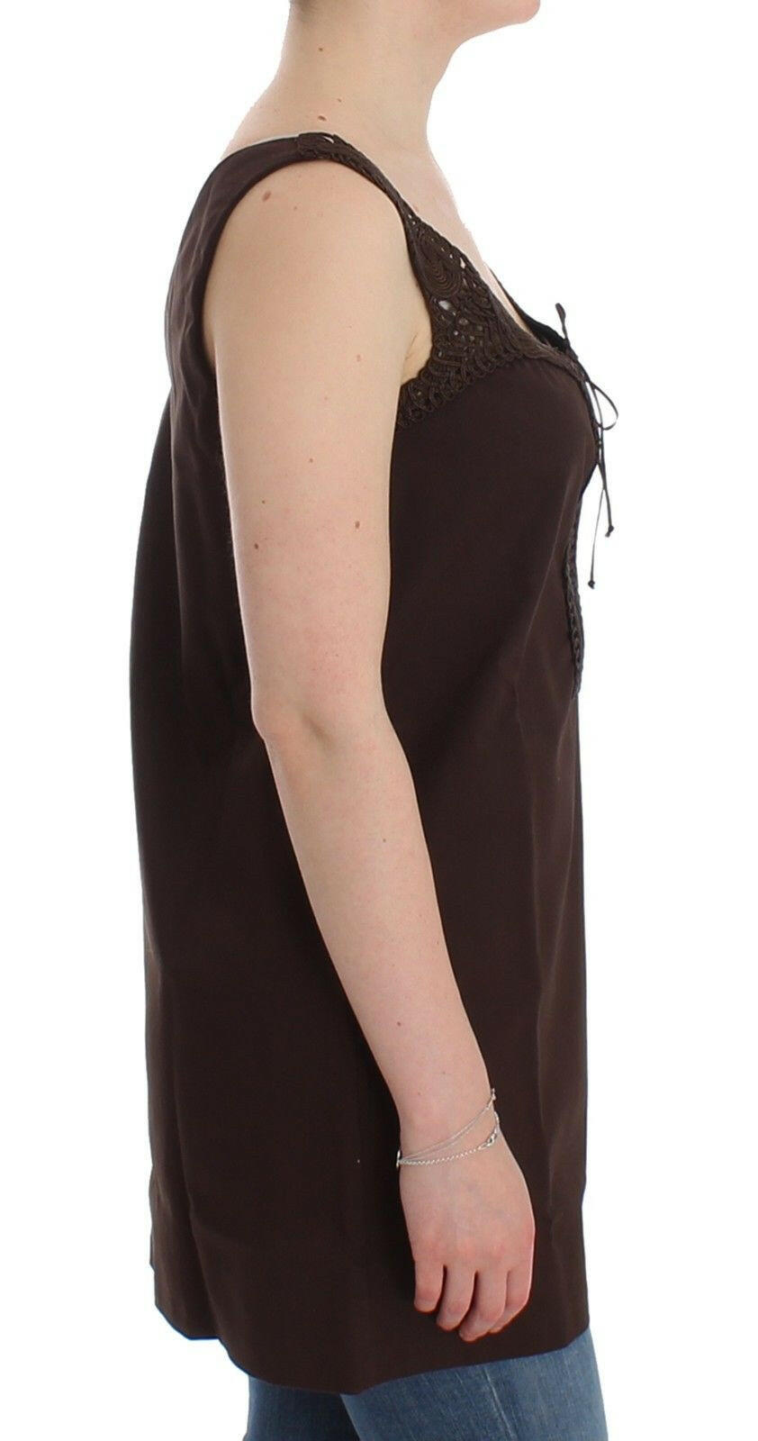 Ermanno Scervino Beachwear Brown Cotton Stretch Tunic Dress -   -  Ermanno Scervino.
