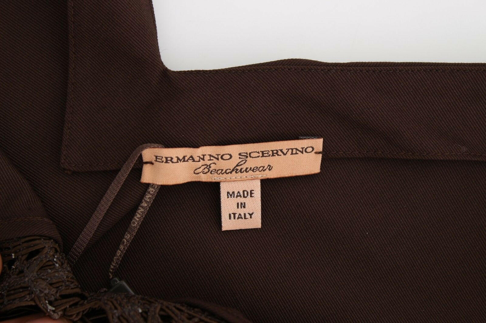 Ermanno Scervino Beachwear Brown Cotton Stretch Tunic Dress -   -  Ermanno Scervino.