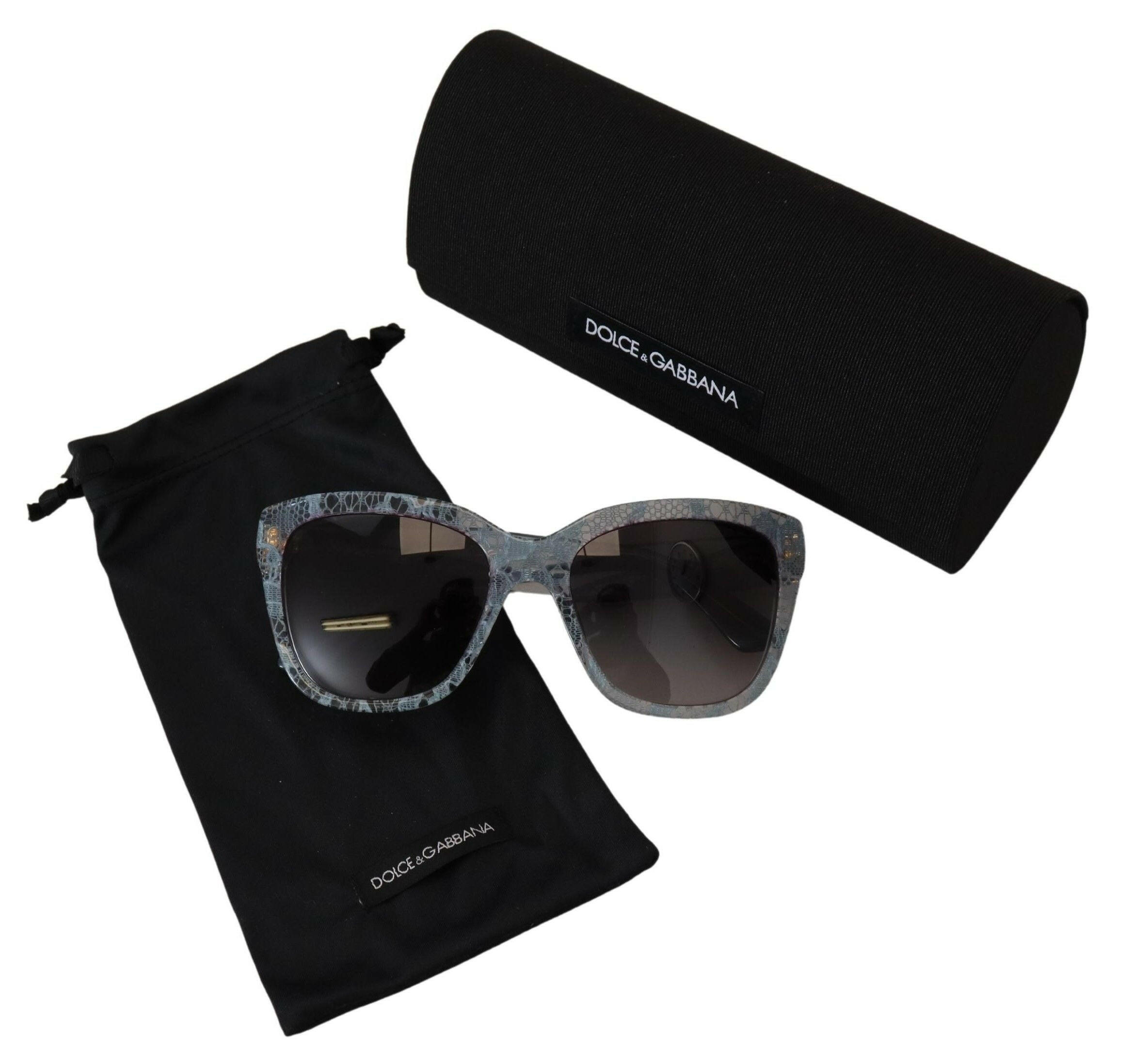 Dolce & Gabbana Blue Lace Acetate Rectangle Shades DG4226 Sunglasses -  Jewellery, Women -  Dolce & Gabbana.