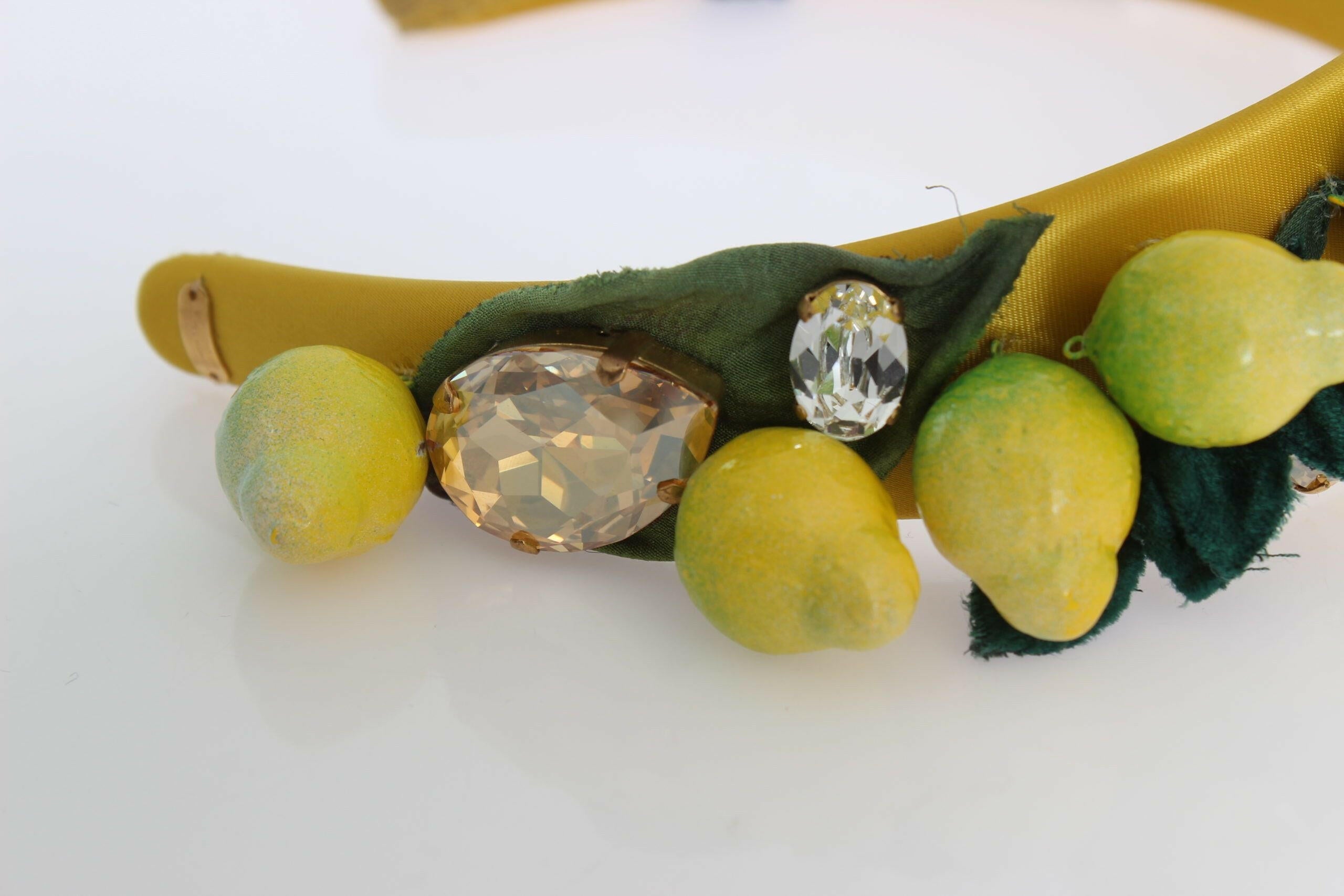 Dolce & Gabbana Yellow Lemons Sicily Crystal Diadem Tiara Headband -   -  Dolce & Gabbana.