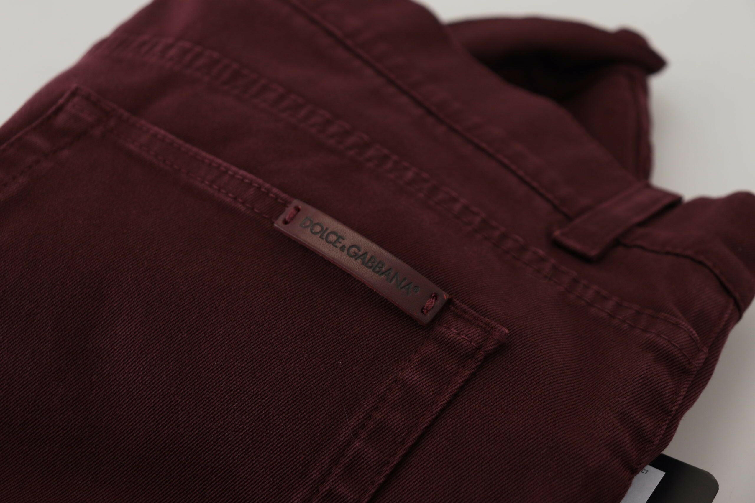 Dolce & Gabbana Bordeaux Cotton Stretch GOLD Denim Jeans -   -  Dolce & Gabbana.