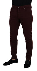 Dolce & Gabbana Bordeaux Cotton Stretch GOLD Denim Jeans -   -  Dolce & Gabbana.