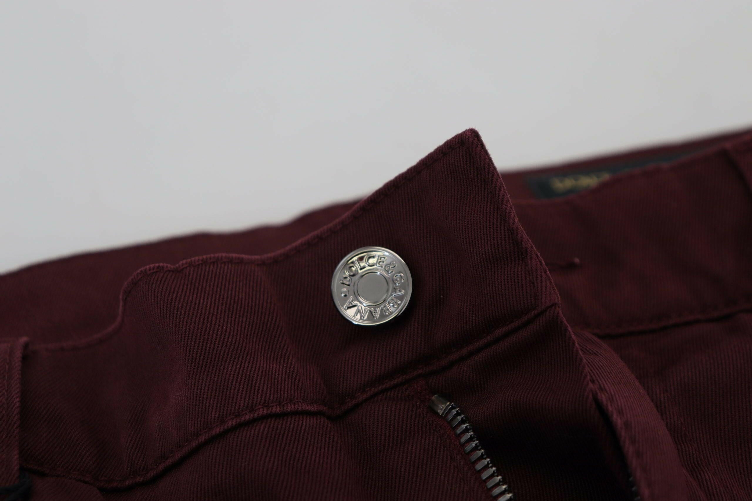 Dolce & Gabbana Bordeaux Cotton Stretch GOLD Denim Jeans -   -  Dolce & Gabbana.
