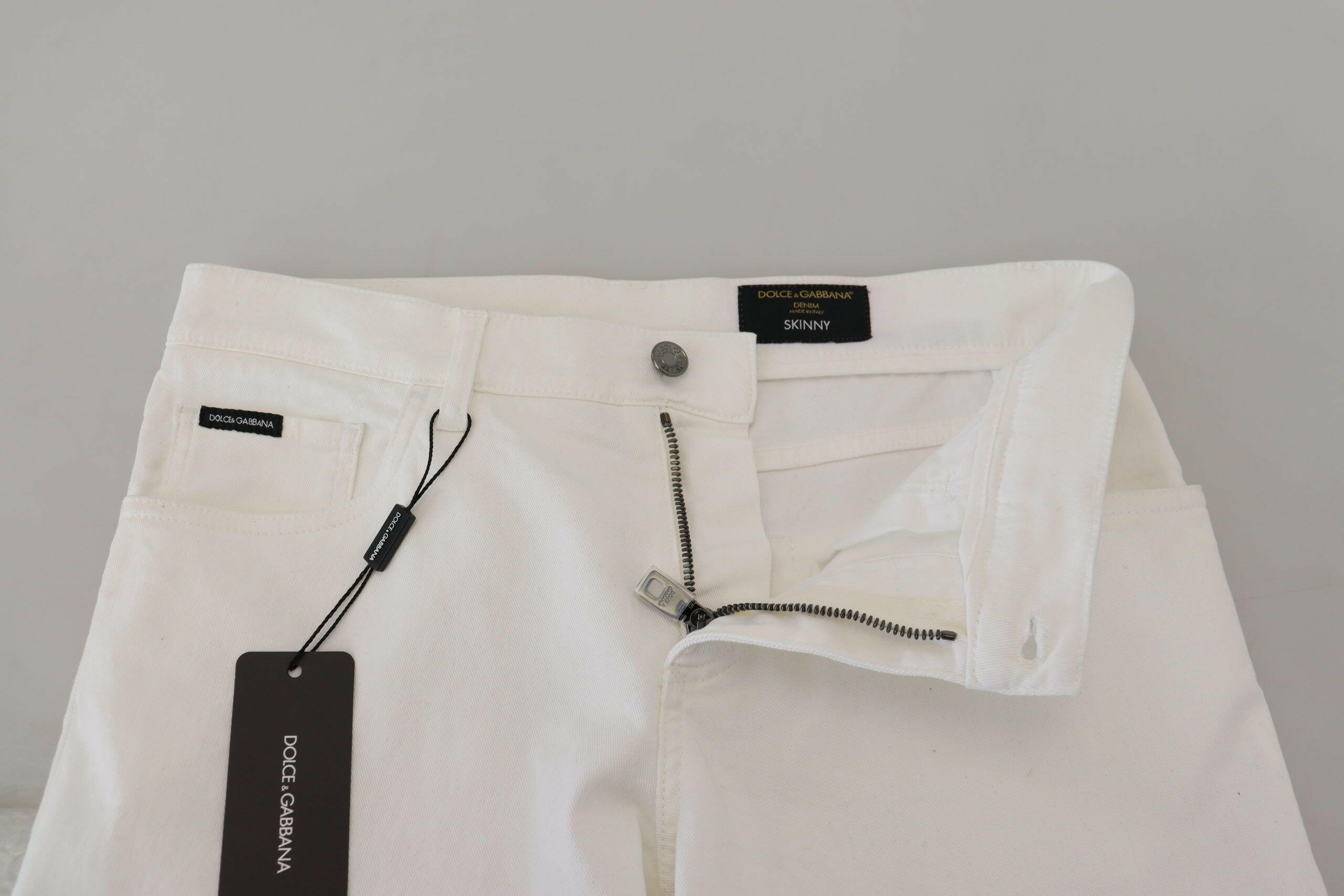 Dolce & Gabbana White Slim Skinny Stretch Cotton Denim Jeans -   -  Dolce & Gabbana.