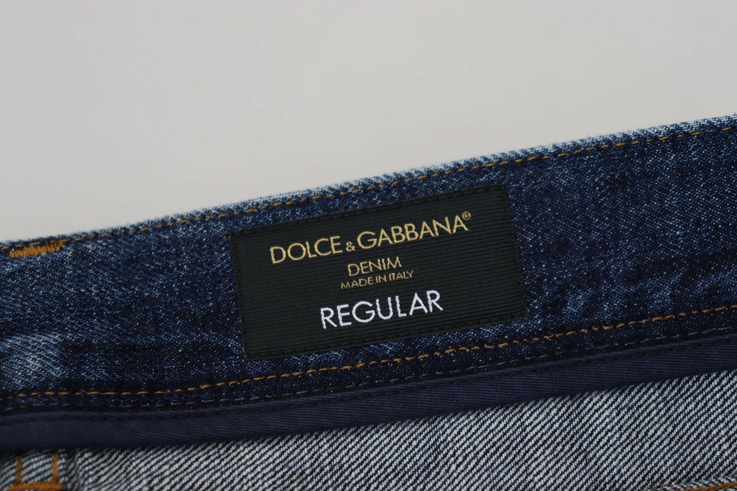 Dolce & Gabbana Blue Wash Cotton Regular Denim Jeans Pants -   -  Dolce & Gabbana.