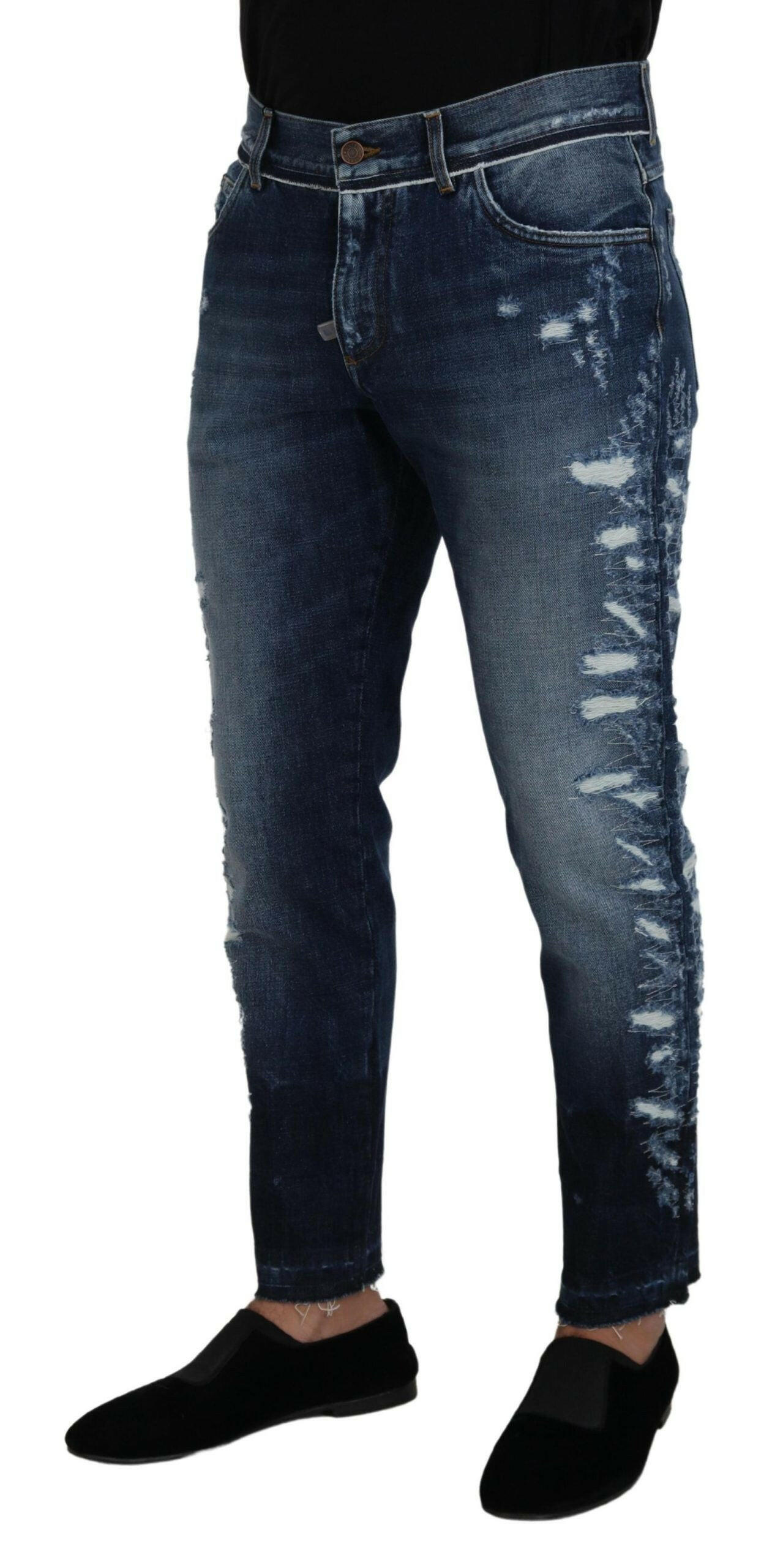 Dolce & Gabbana Blue Wash Cotton Regular Denim Jeans Pants -   -  Dolce & Gabbana.