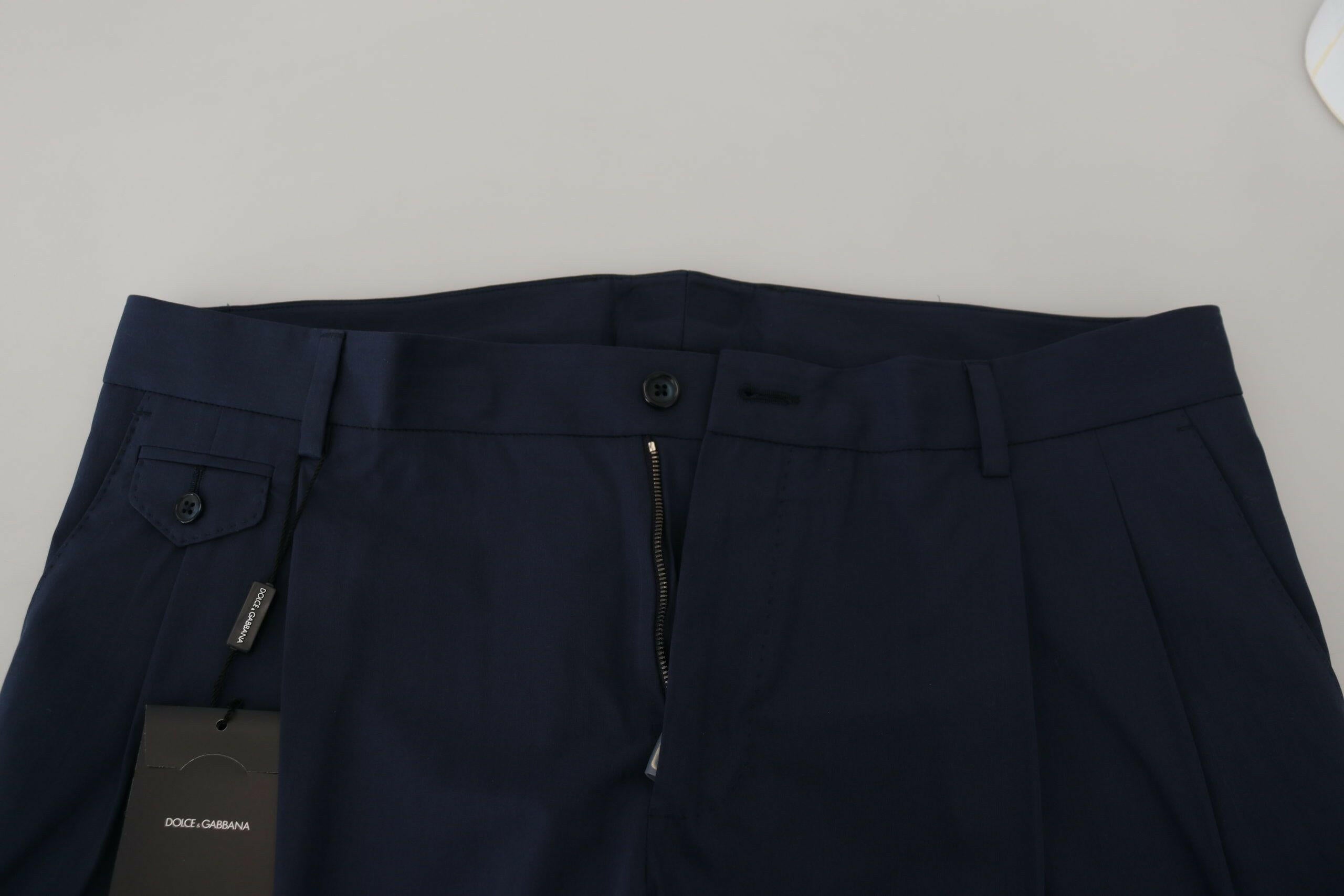 Dolce & Gabbana Blue Cotton Slim Trousers Chinos Pants -   -  Dolce & Gabbana.