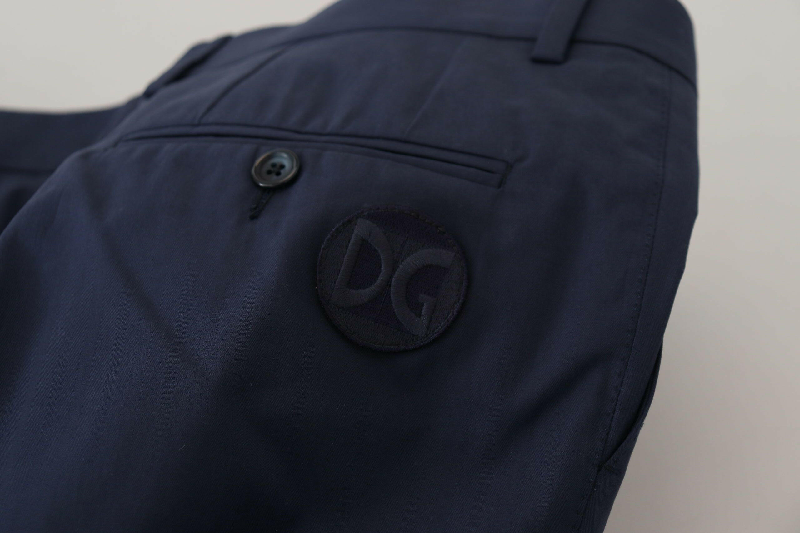 Dolce & Gabbana Blue Cotton Slim Trousers Chinos Pants -   -  Dolce & Gabbana.