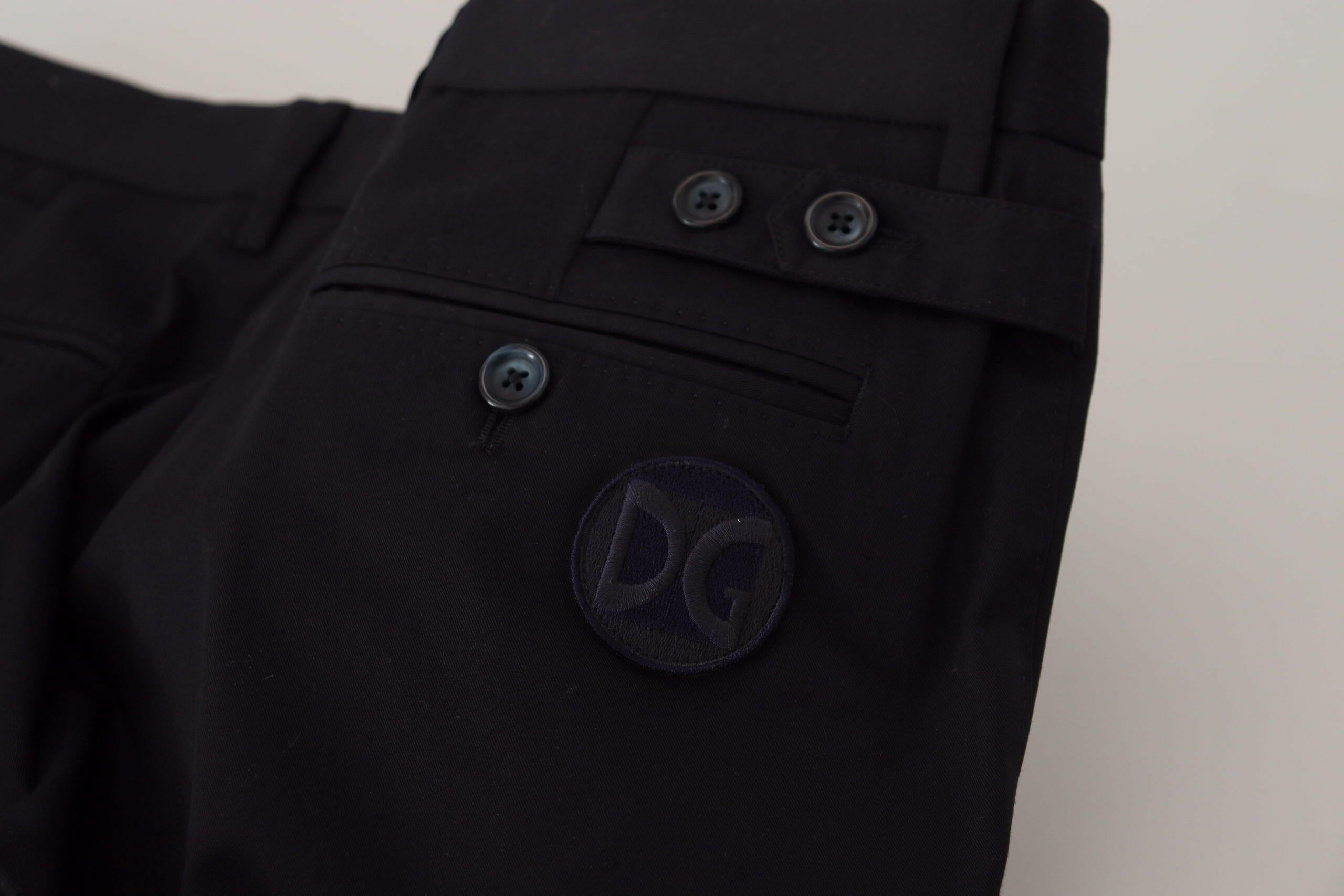 Dolce & Gabbana Blue Stretch Cotton Slim Trousers Chinos Pants -   -  Dolce & Gabbana.
