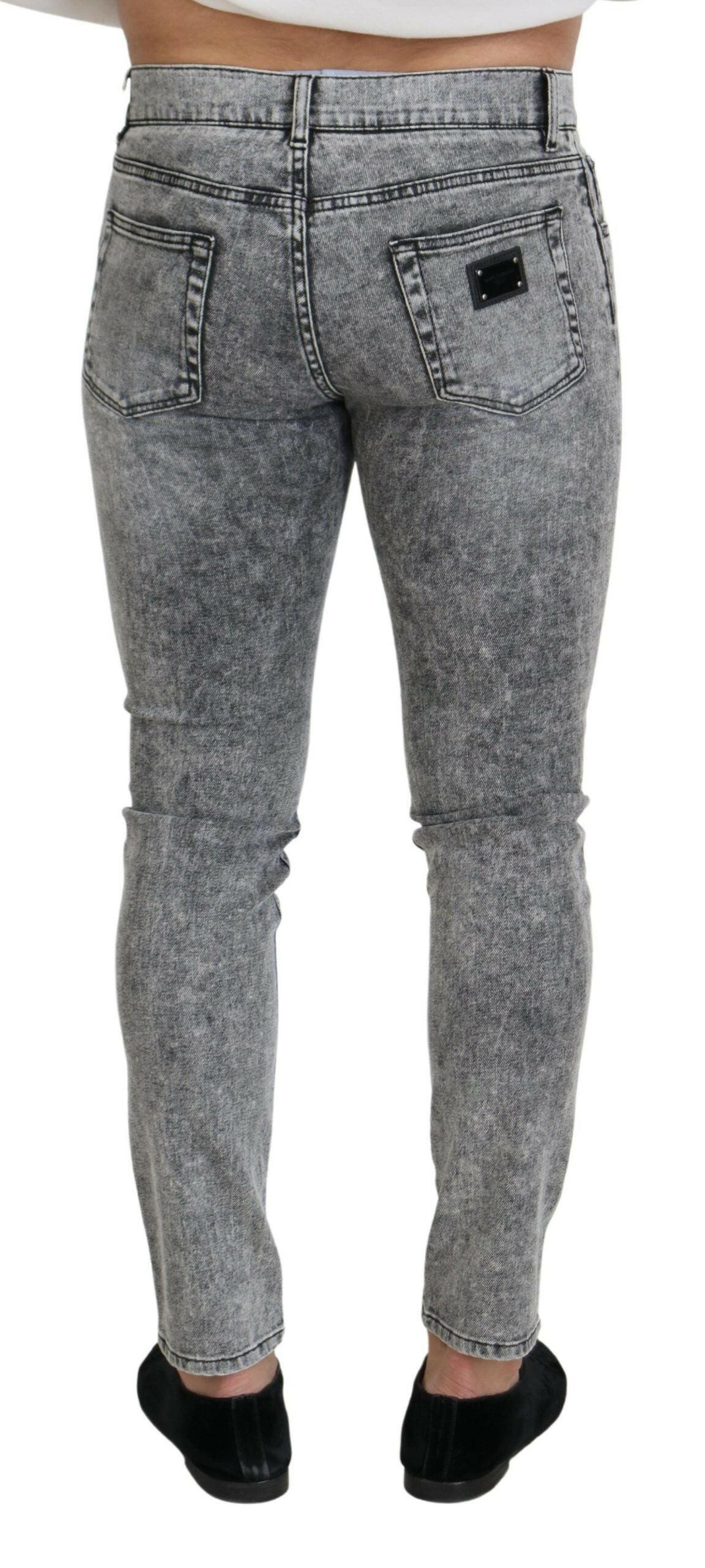 Dolce & Gabbana Gray Slim Fit Wash Stretch Cotton Denim Jeans -   -  Dolce & Gabbana.