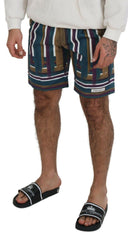 Dolce & Gabbana Multicolor Striped Stretch Cotton Shorts -   -  Dolce & Gabbana.