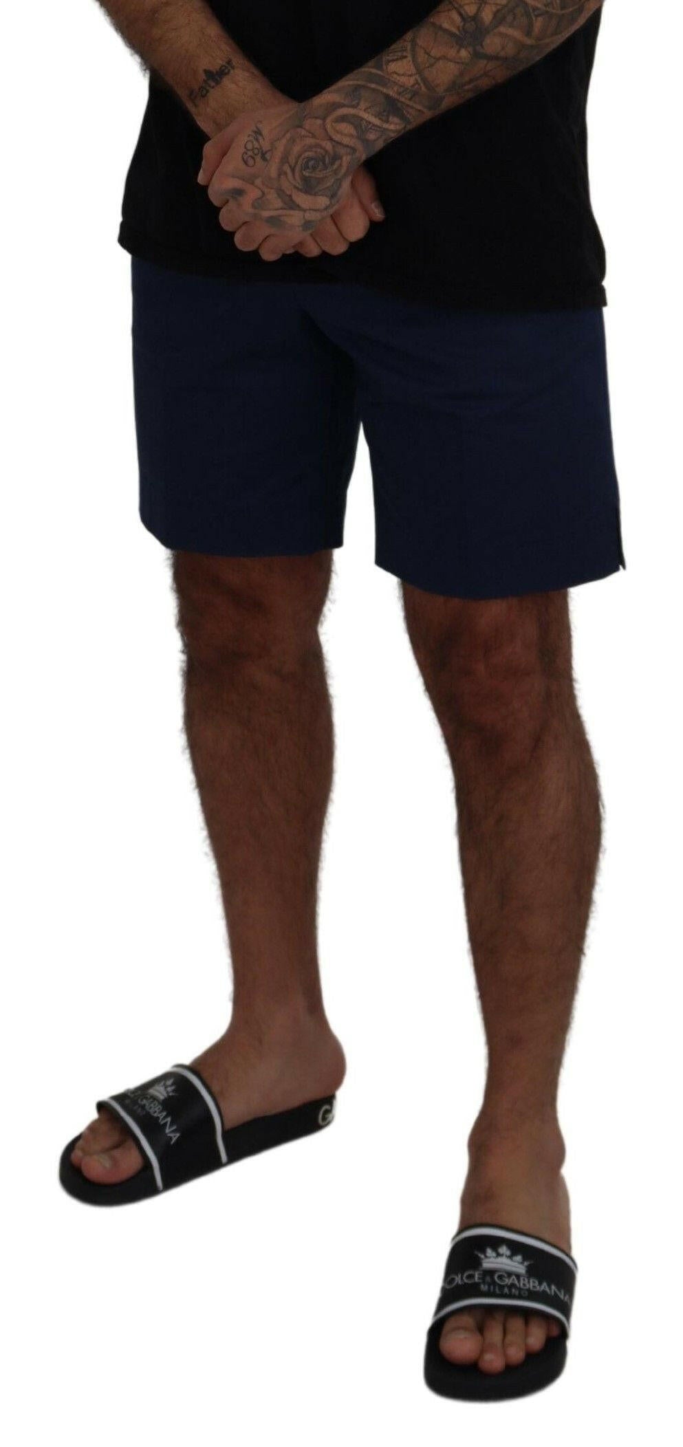 Dolce & Gabbana Blue Chinos Cotton Stretch Casual Shorts -   -  Dolce & Gabbana.