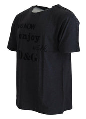 Dolce & Gabbana Gray Crewneck Cotton Short Sleeve  T-shirt -   -  Dolce & Gabbana.