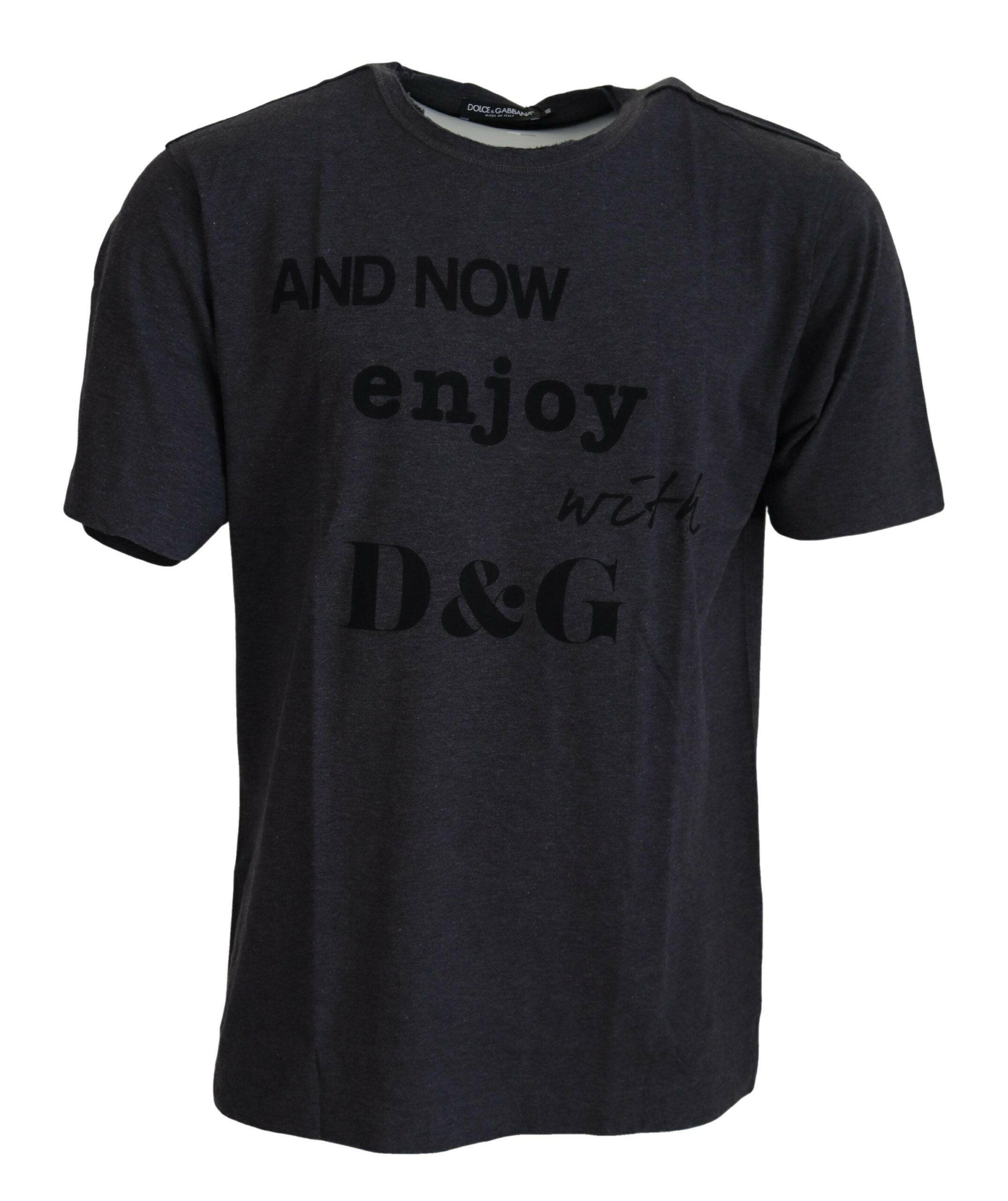 Dolce & Gabbana Gray Crewneck Cotton Short Sleeve  T-shirt -   -  Dolce & Gabbana.
