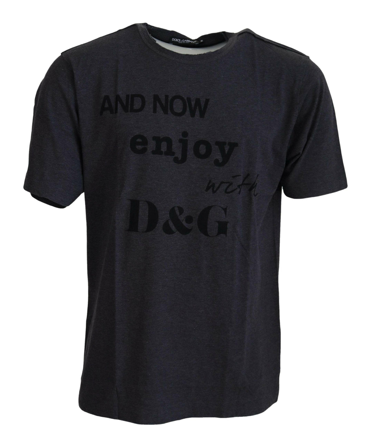 Dolce & Gabbana Gray Crewneck Cotton Short Sleeve  T-shirt -   -  Dolce & Gabbana.