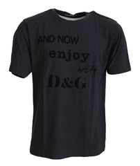 Dolce & Gabbana Gray Crewneck Cotton Short Sleeve  T-shirt -   -  Dolce & Gabbana.