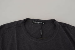 Dolce & Gabbana Gray Crewneck Cotton Short Sleeve  T-shirt -   -  Dolce & Gabbana.