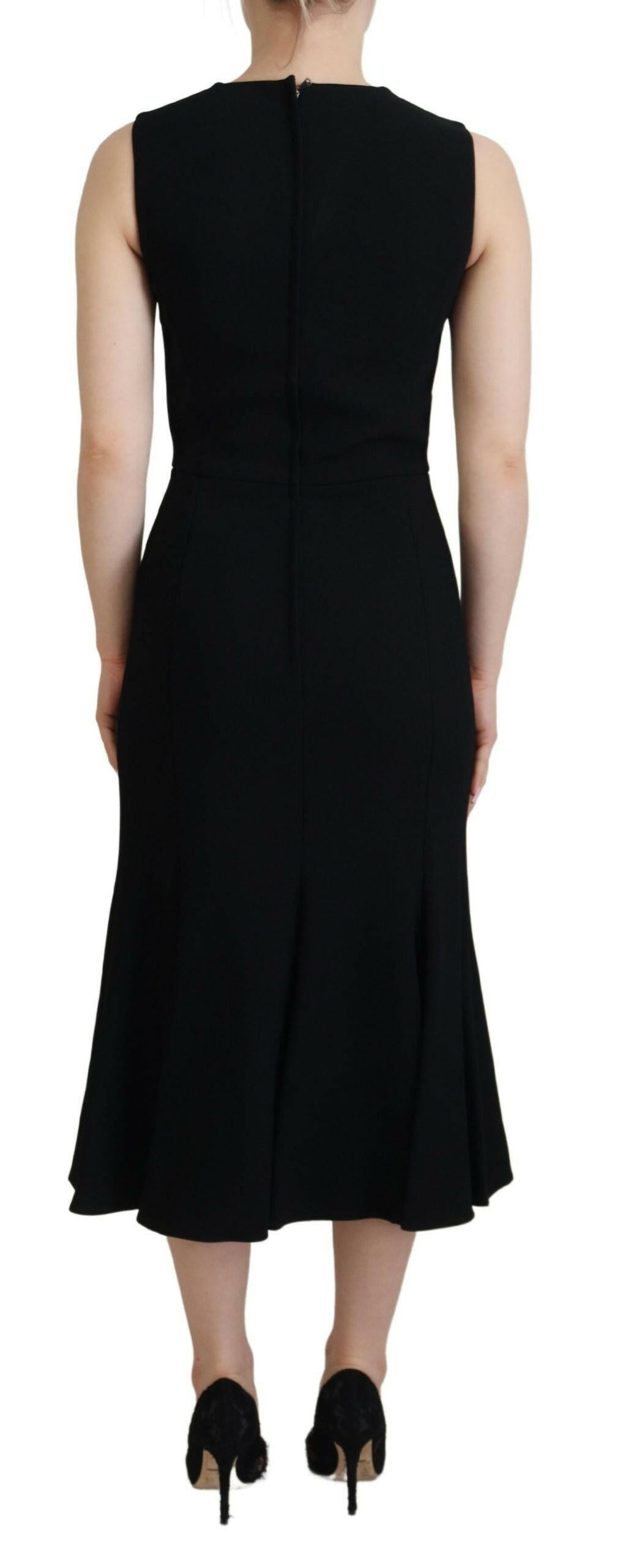 Dolce & Gabbana Black Dress Sheath Flare Viscose Dress -   -  Dolce & Gabbana.