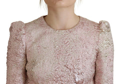 Dolce & Gabbana Pink Jaquard 3/4 Sleeve Sheath Midi Dress -   -  Dolce & Gabbana.