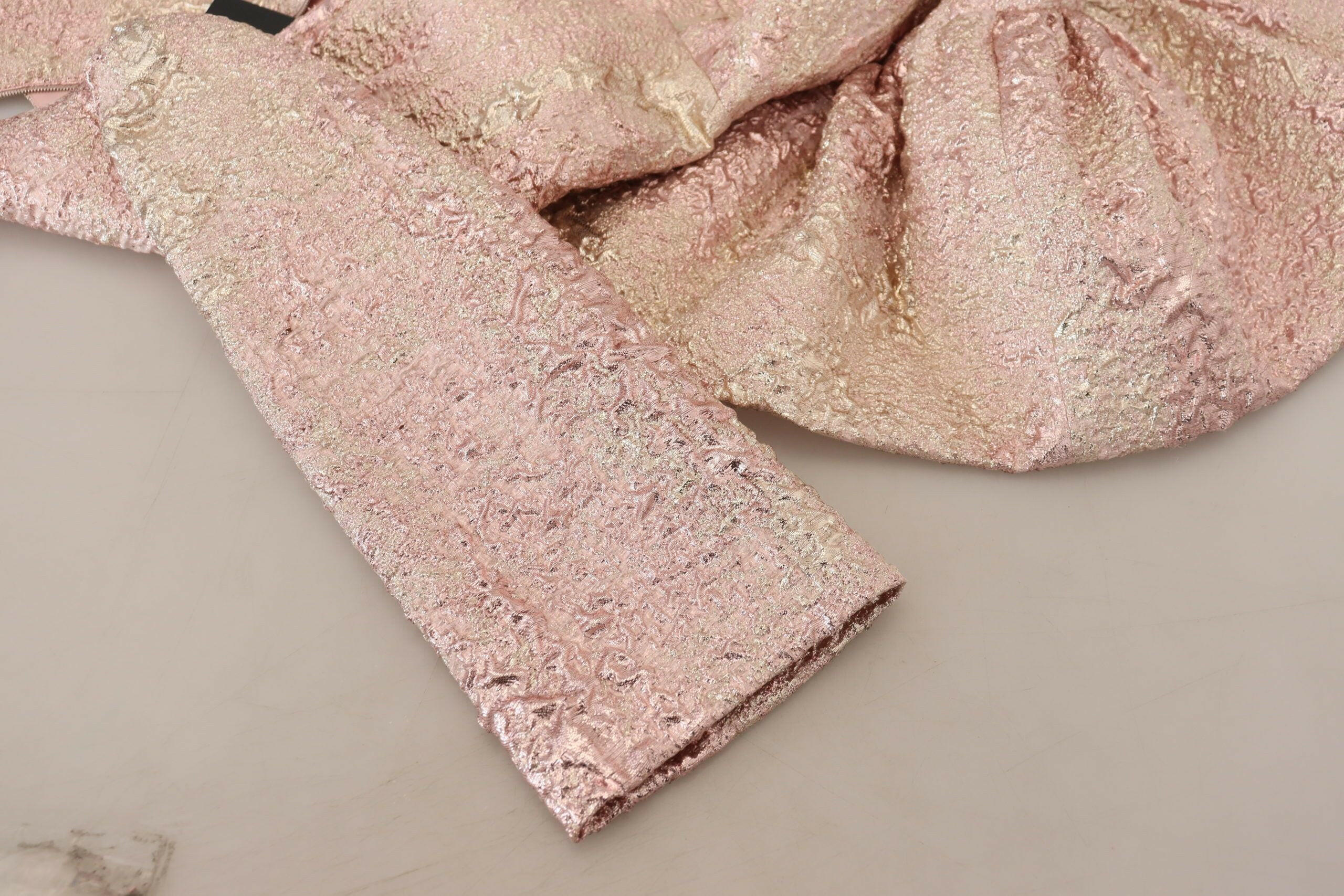 Dolce & Gabbana Pink Jaquard 3/4 Sleeve Sheath Midi Dress -   -  Dolce & Gabbana.