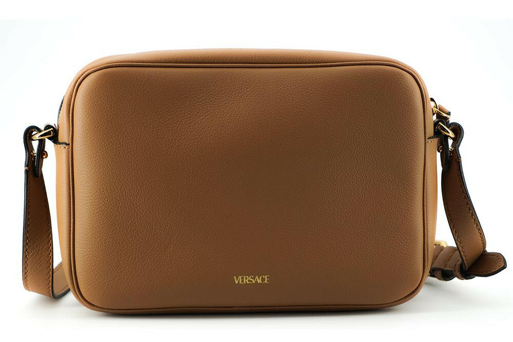 Versace Elegant Brown Leather Camera Case Shoulder Bag -  Luxury Shoulder Bag for Women -  Versace.