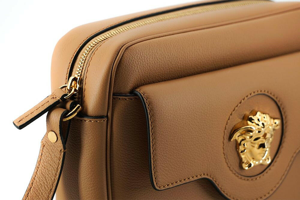 Versace Elegant Brown Leather Camera Case Shoulder Bag -  Luxury Shoulder Bag for Women -  Versace.