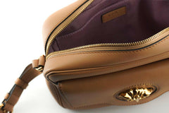 Versace Elegant Brown Leather Camera Case Shoulder Bag -  Luxury Shoulder Bag for Women -  Versace.
