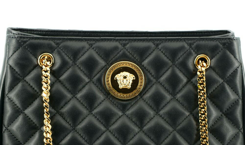 Versace Elegant Quilted Nappa Leather Tote Bag -  Luxury Shopper Bag for Women -  Versace.