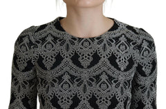 Dolce & Gabbana Black Gray Jacquard Sheath Bodycon Dress -   -  Dolce & Gabbana.