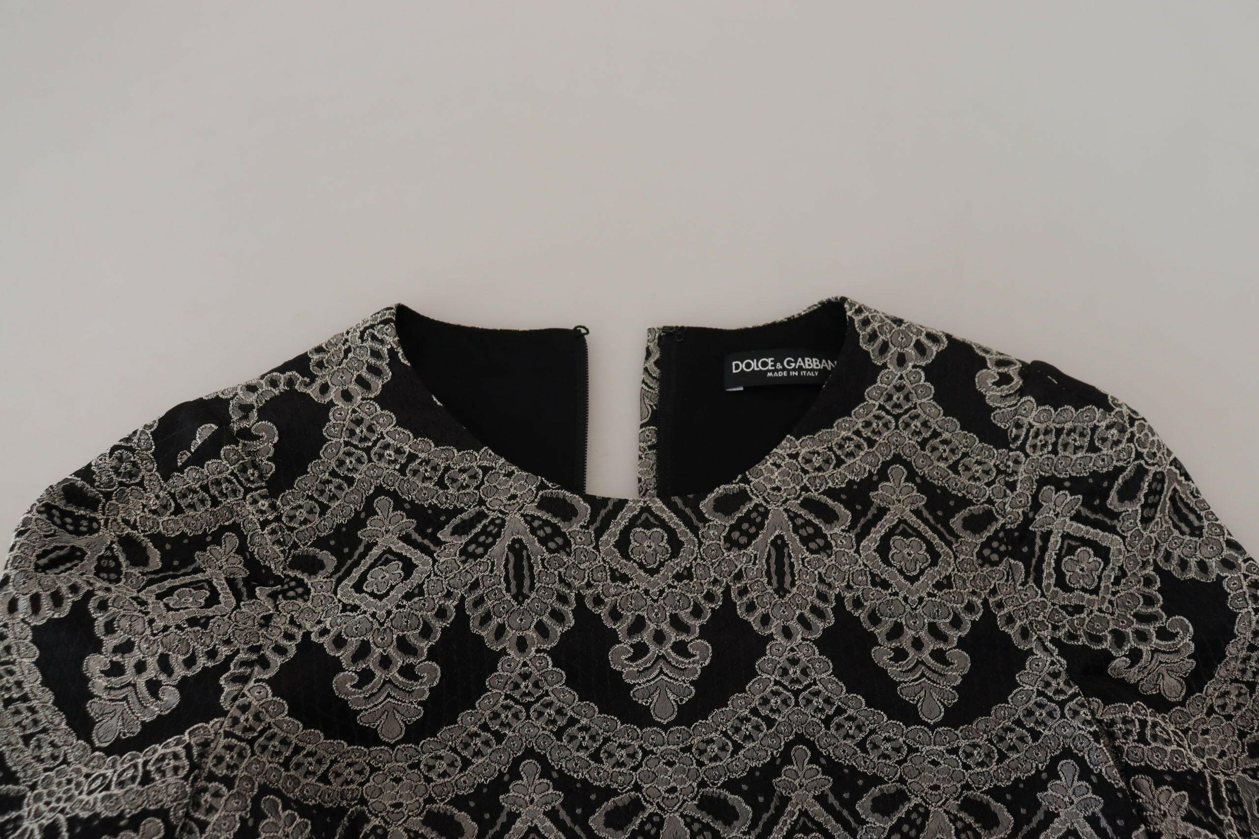 Dolce & Gabbana Black Gray Jacquard Sheath Bodycon Dress -   -  Dolce & Gabbana.