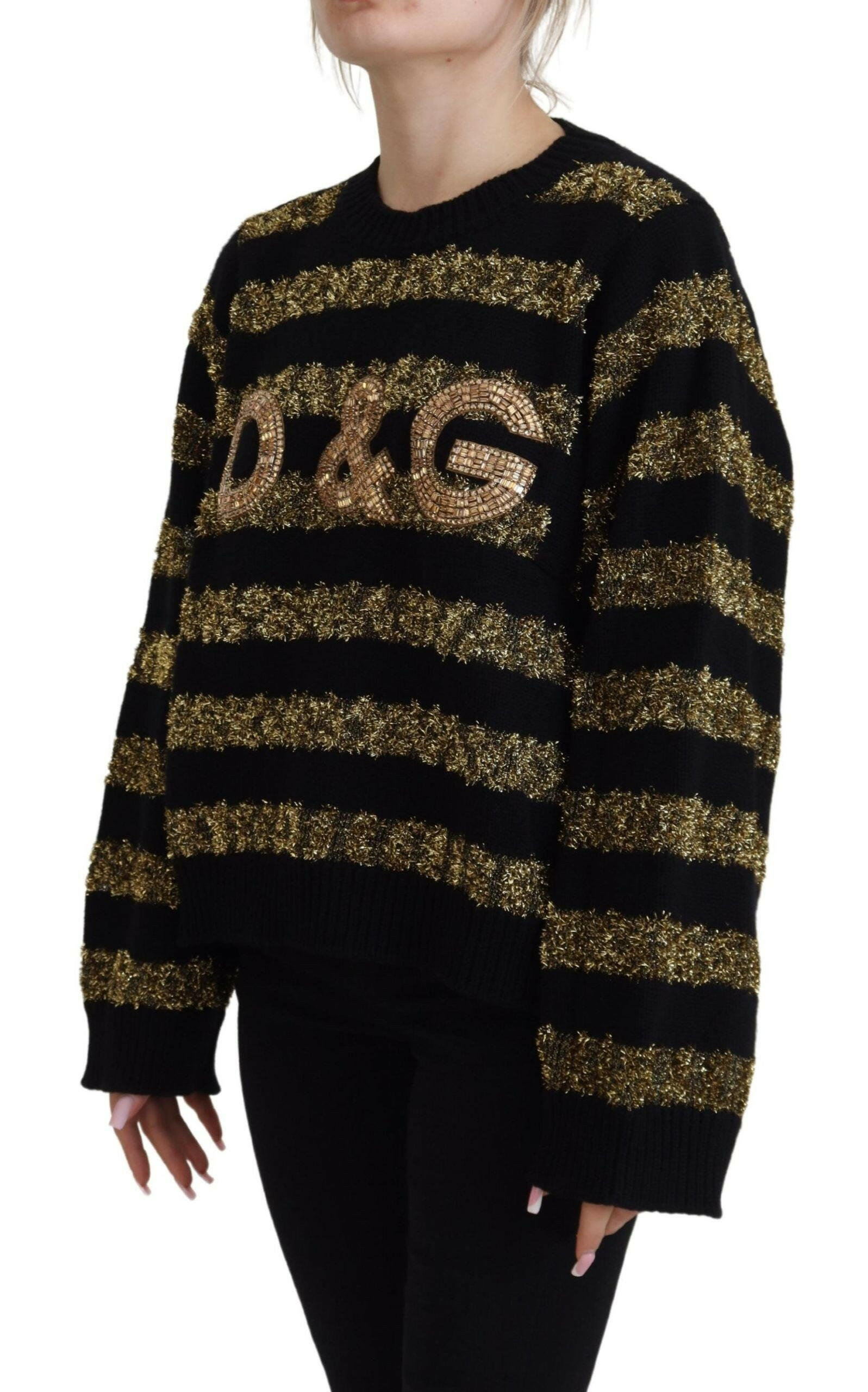 Dolce & Gabbana Black Gold D&G Crystal Cashmere Sweater -   -  Dolce & Gabbana.