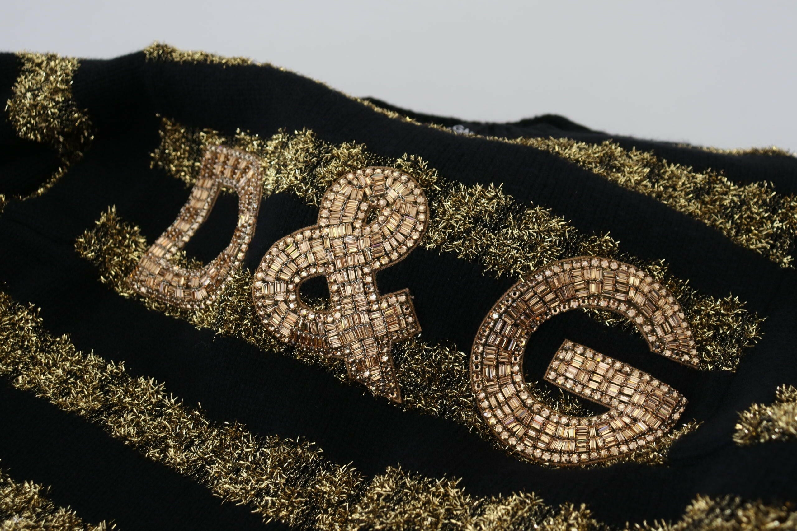 Dolce & Gabbana Black Gold D&G Crystal Cashmere Sweater -   -  Dolce & Gabbana.