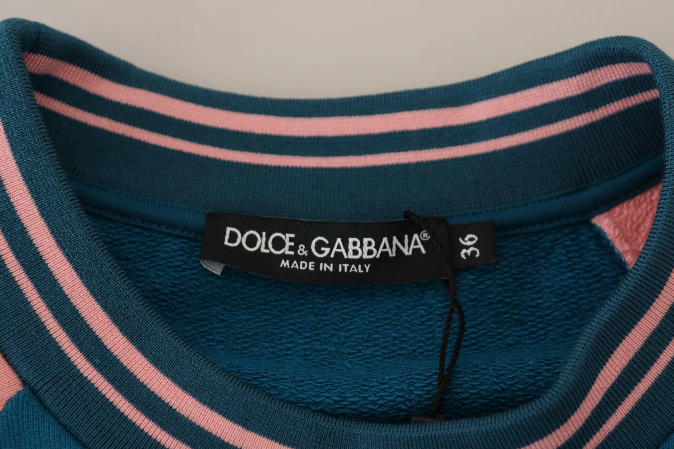 Dolce & Gabbana Blue Pink Queen Sequin Crystal Sweater -   -  Dolce & Gabbana.