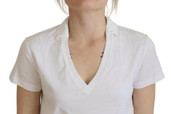 Dolce & Gabbana White Short Sleeve V-neck Cotton Top Blouse T-shirt -   -  Dolce & Gabbana.