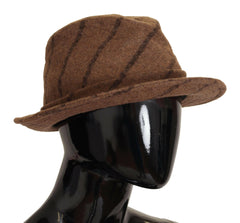 Dolce & Gabbana Brown Fedora Striped Print Summer Hat -   -  Dolce & Gabbana.