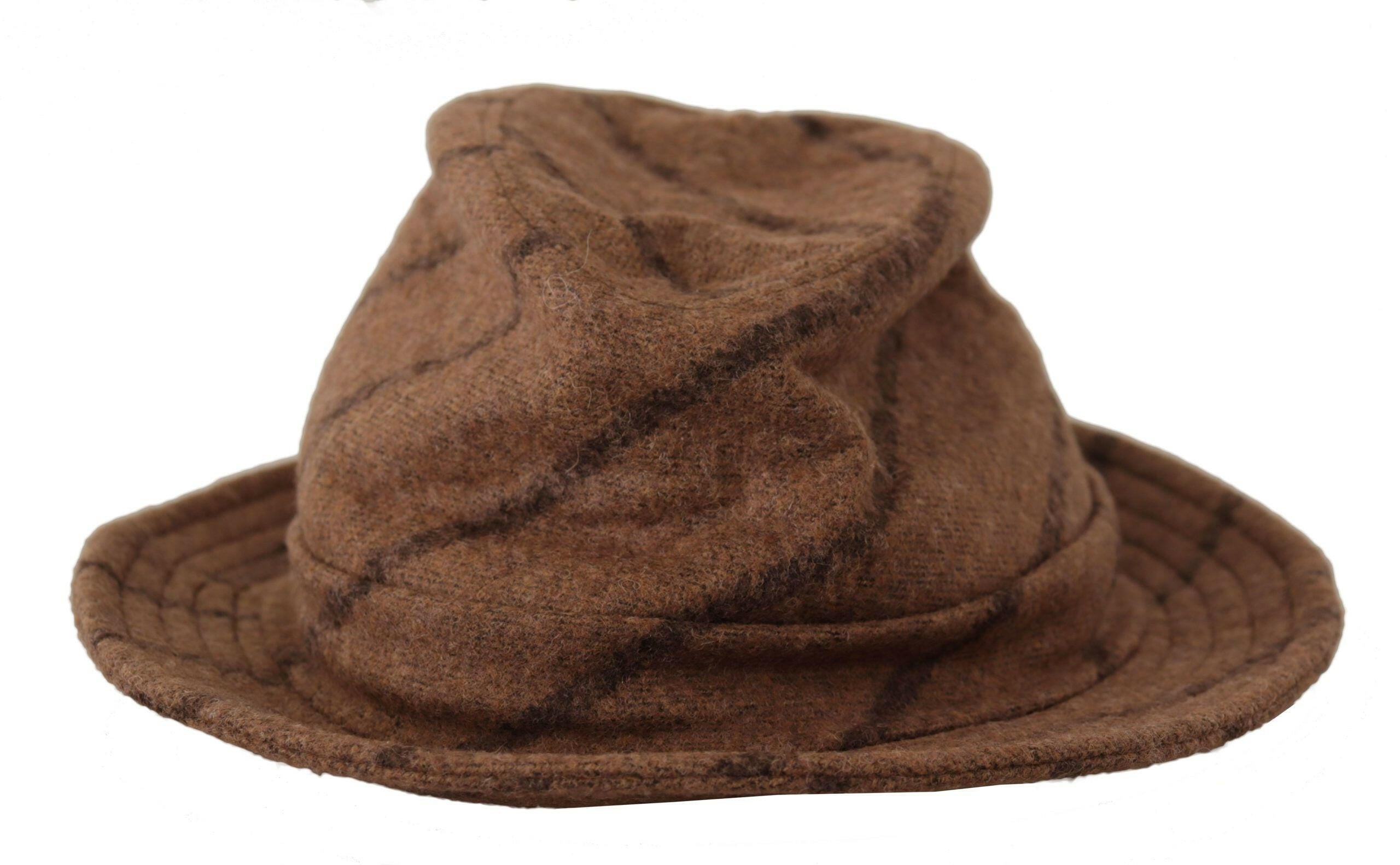 Dolce & Gabbana Brown Fedora Striped Print Summer Hat -   -  Dolce & Gabbana.