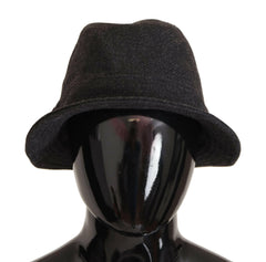 Dolce & Gabbana Gray Virgin Wool Logo Fedora Trilby Cappello Hat -   -  Dolce & Gabbana.
