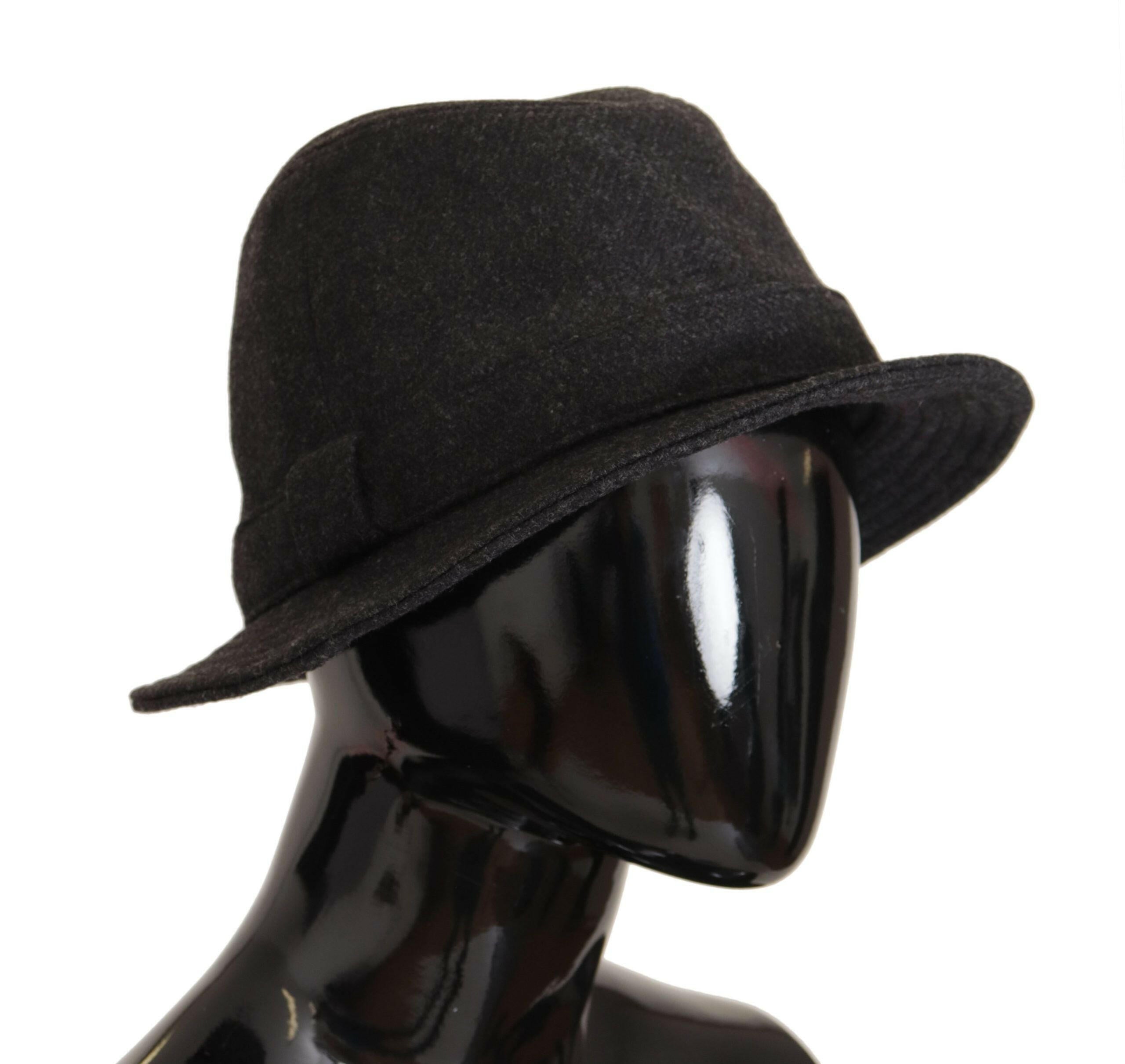 Dolce & Gabbana Gray Virgin Wool Logo Fedora Trilby Cappello Hat -   -  Dolce & Gabbana.