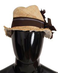 Dolce & Gabbana Yellow Ribbon Floral Embellished Straw Hat -   -  Dolce & Gabbana.