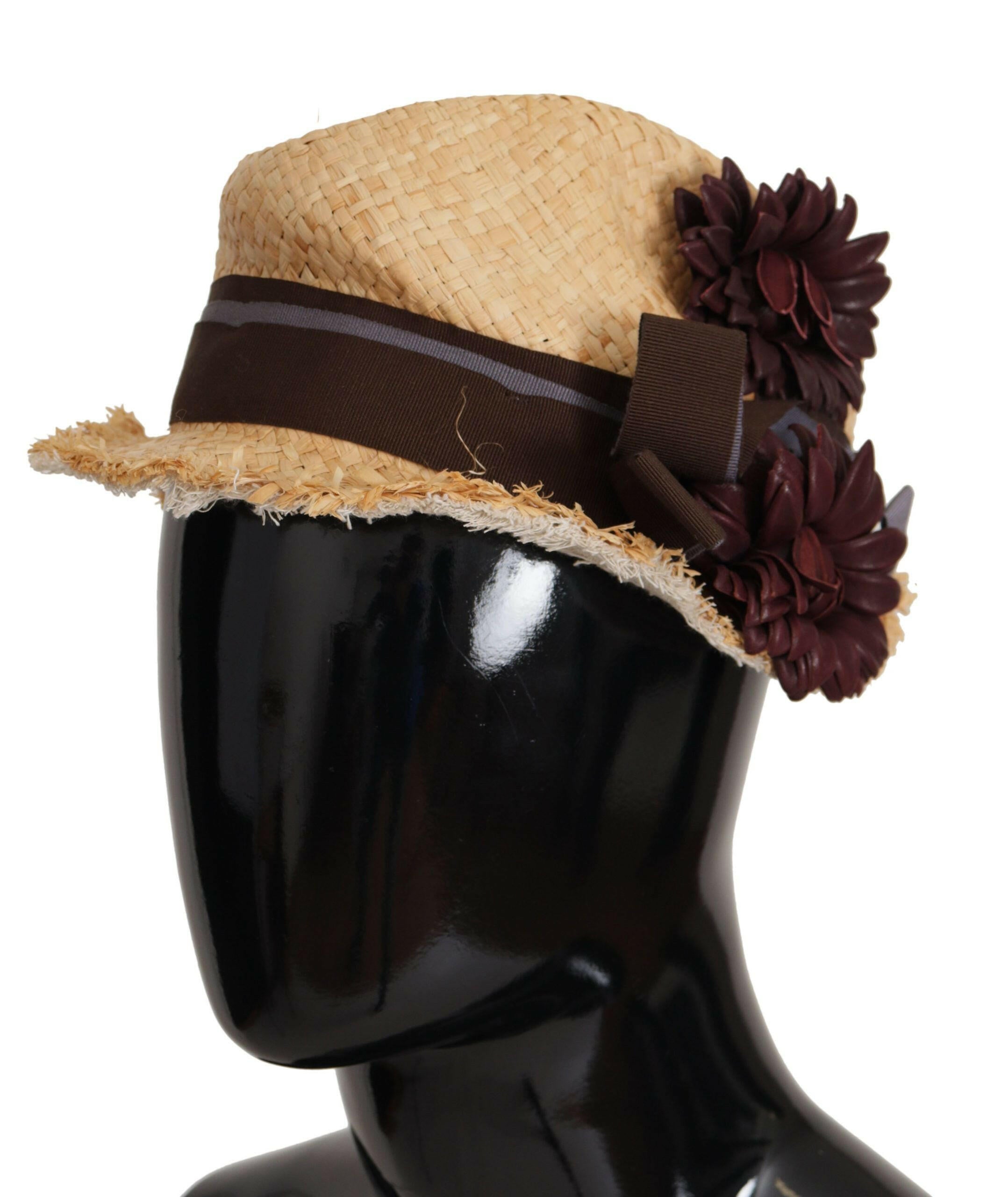 Dolce & Gabbana Yellow Ribbon Floral Embellished Straw Hat -   -  Dolce & Gabbana.