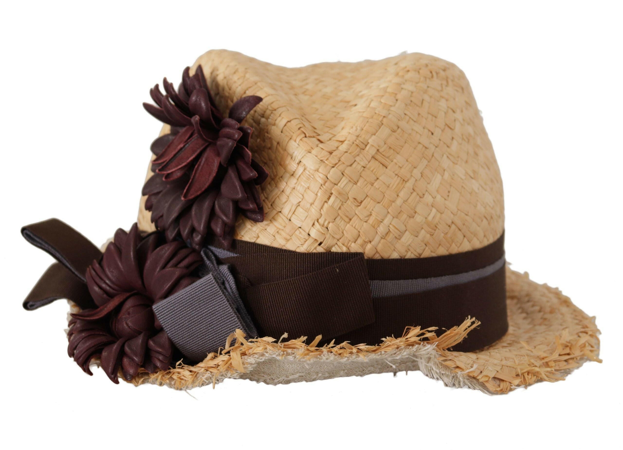 Dolce & Gabbana Yellow Ribbon Floral Embellished Straw Hat -   -  Dolce & Gabbana.