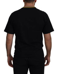 Dolce & Gabbana Black Cotton Embroidered Crewneck T-shirt -   -  Dolce & Gabbana.