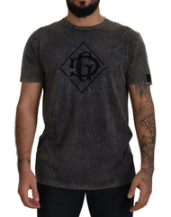 Dolce & Gabbana Gray Discolored Effect DG Logo T-shirt -   -  Dolce & Gabbana.